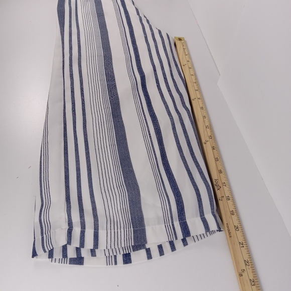 Japna Jumpsuit Womens Small Blue White Striped Cropped Beach Summer Wide Leg - Picture 5 of 7